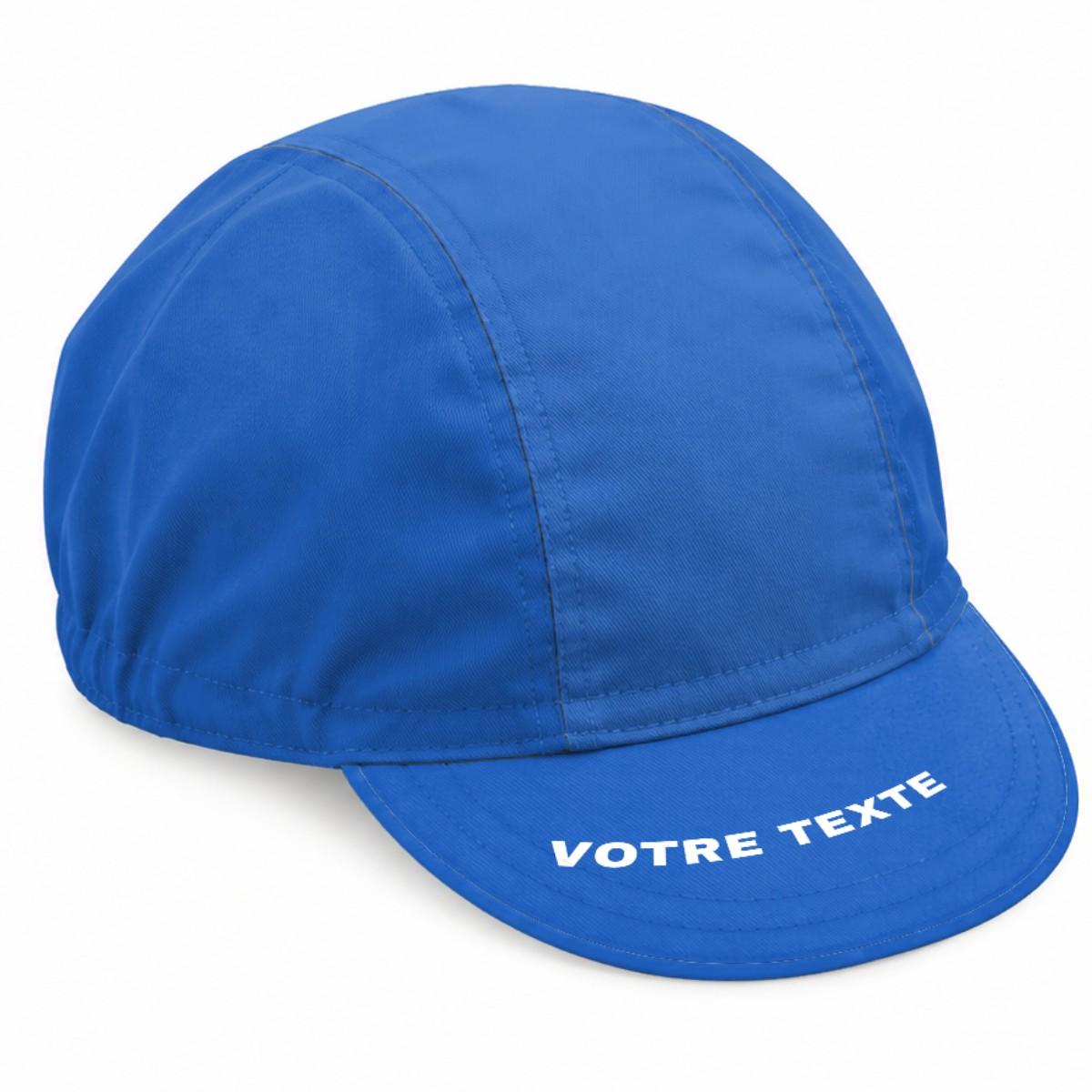 Casquette vélo personnalisée avec texte imprimé sur la visière